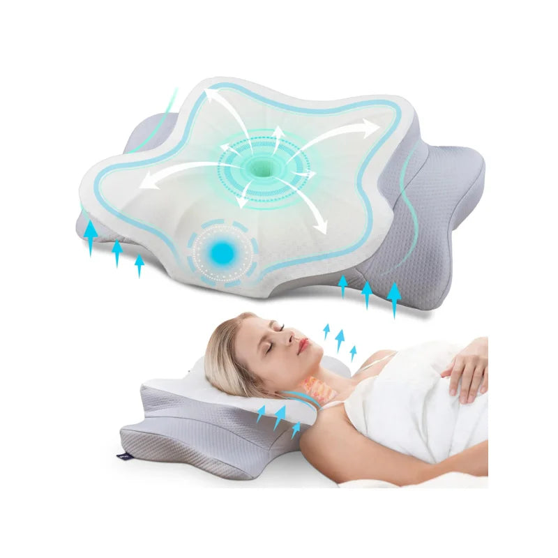 Memory Foam Pillows Smooth cool Ergonomic Neck Support Pillow For Pain Relief High Elastic Soft Washable Home Pillows Bedding